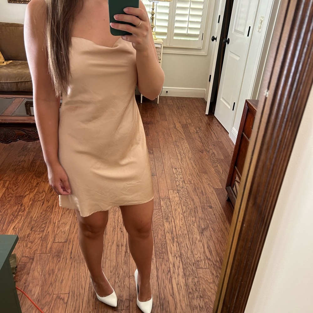 Gold slip dress
